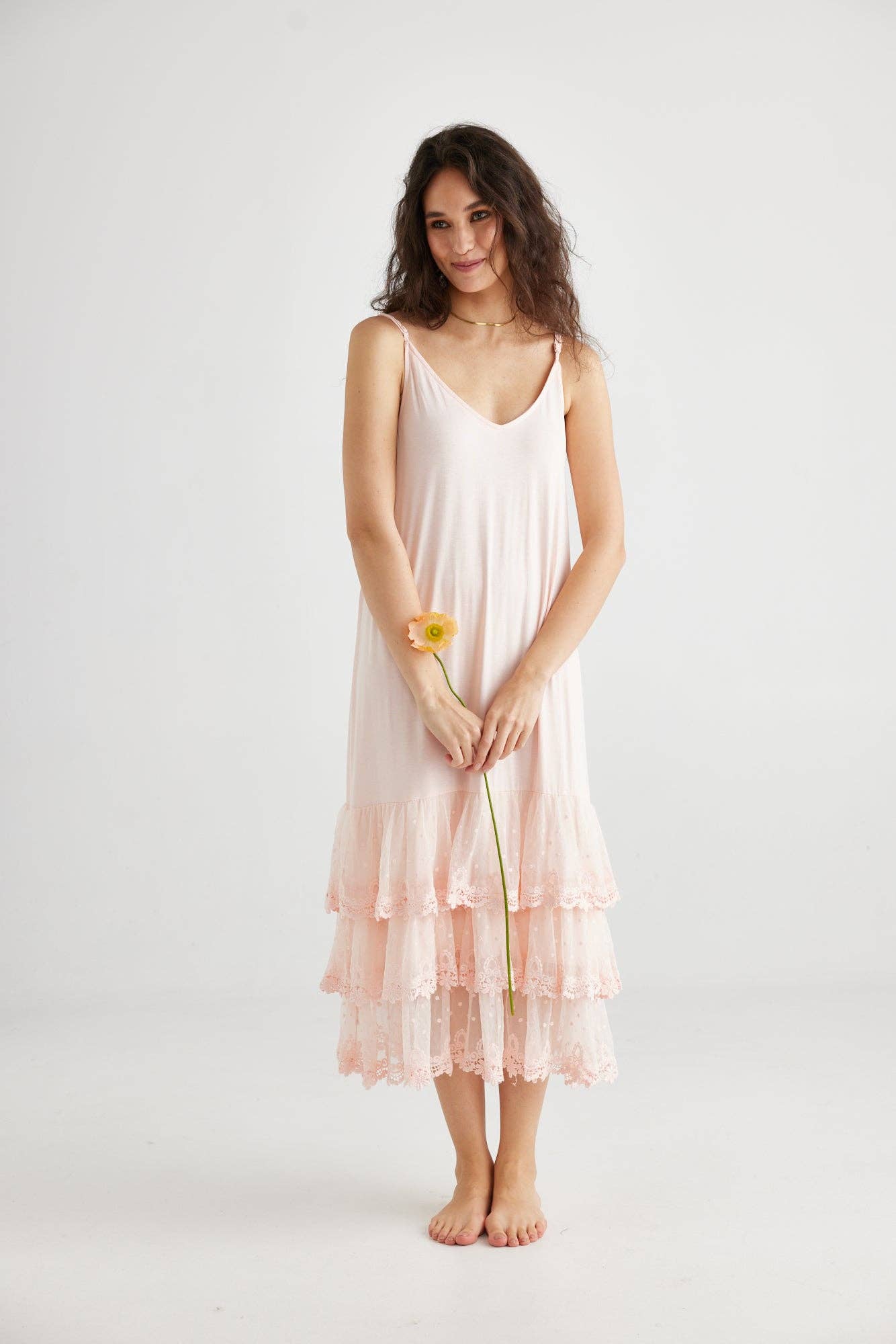Evangeline Slip Dress. Ballerina Pink