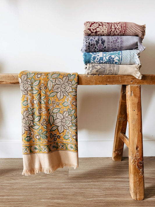 Freyja Block Print Bath Towel