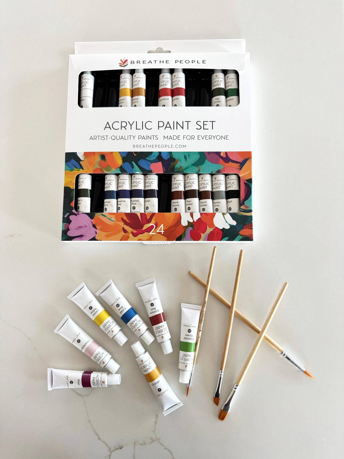 Breathe People Acrylic Paint Set + Brushes