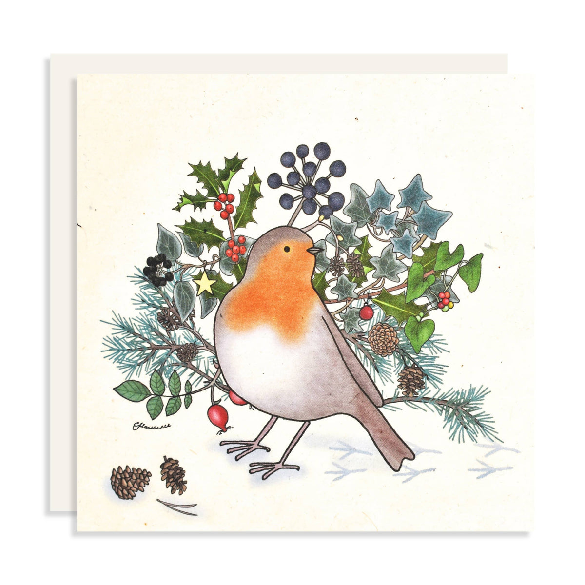 Emma Lawrence Robin Christmas Card - Recycled Paper