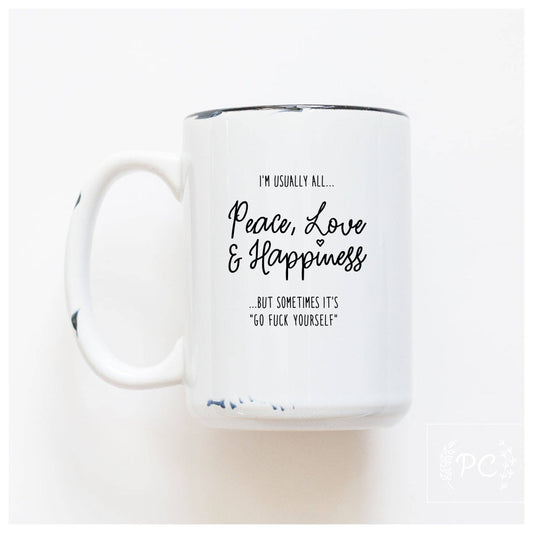 Peace Love Happiness | Ceramic Mug