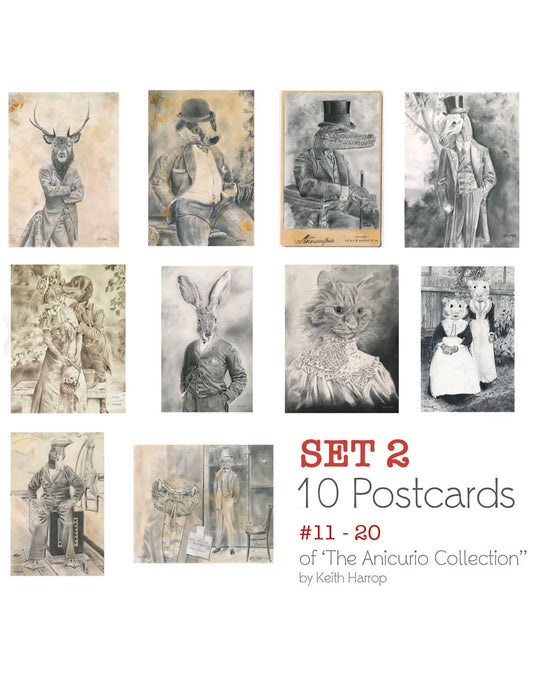 10 assorted postcards. Set #2 Victorian vintage animal art
