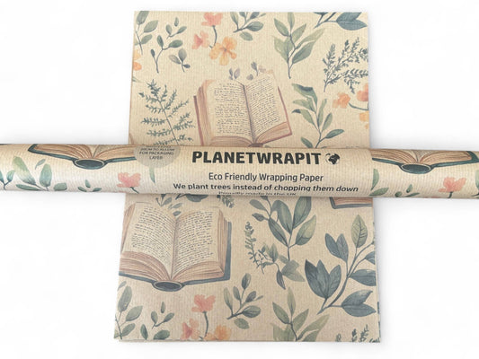 Book Recycled Kraft Wrapping Paper Gift Wrap