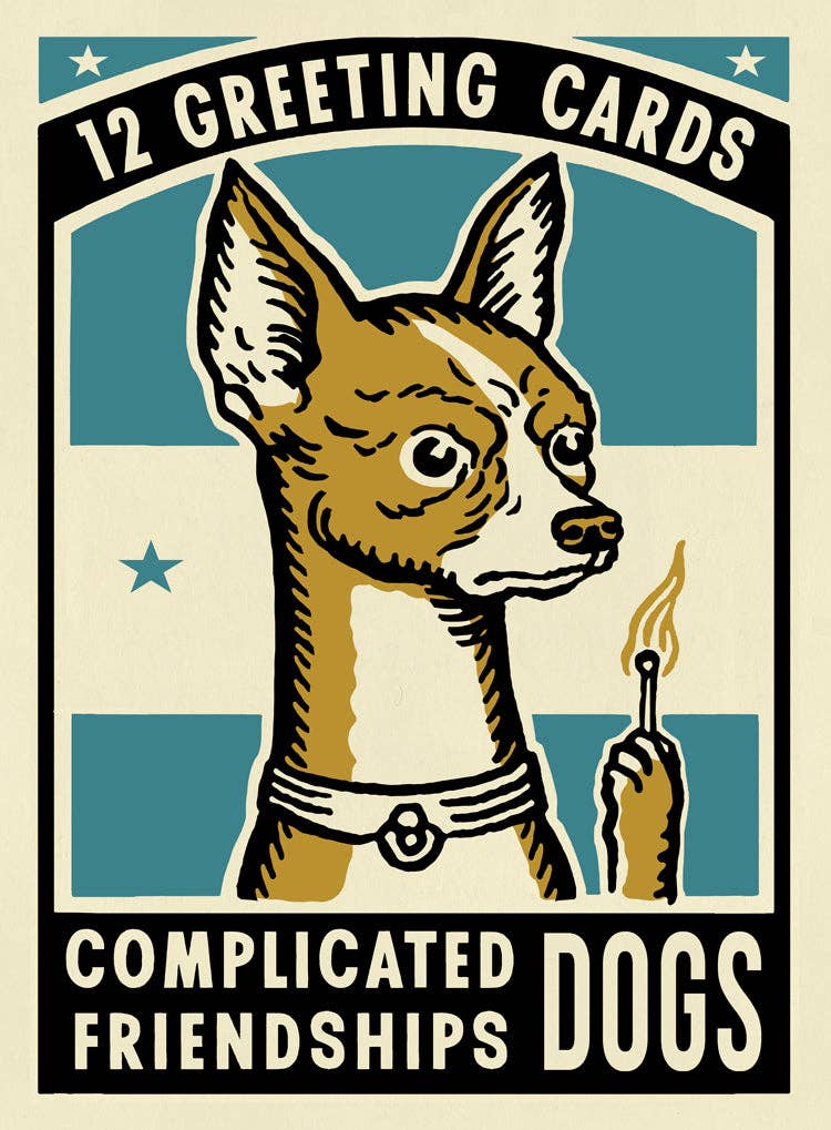 Dog Complicated Friendships Greeting Card Set