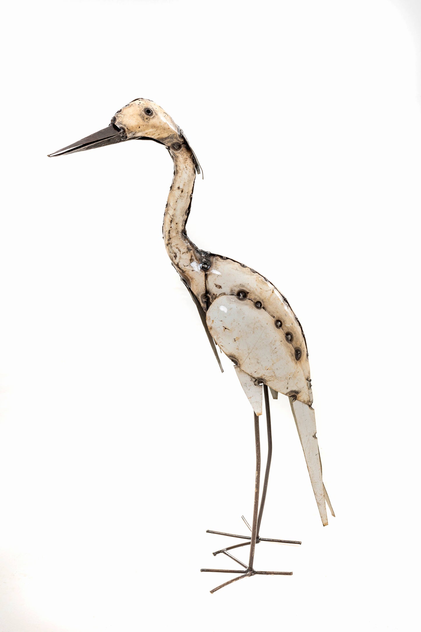 METAL LARGE PLAIN WHITE HERON