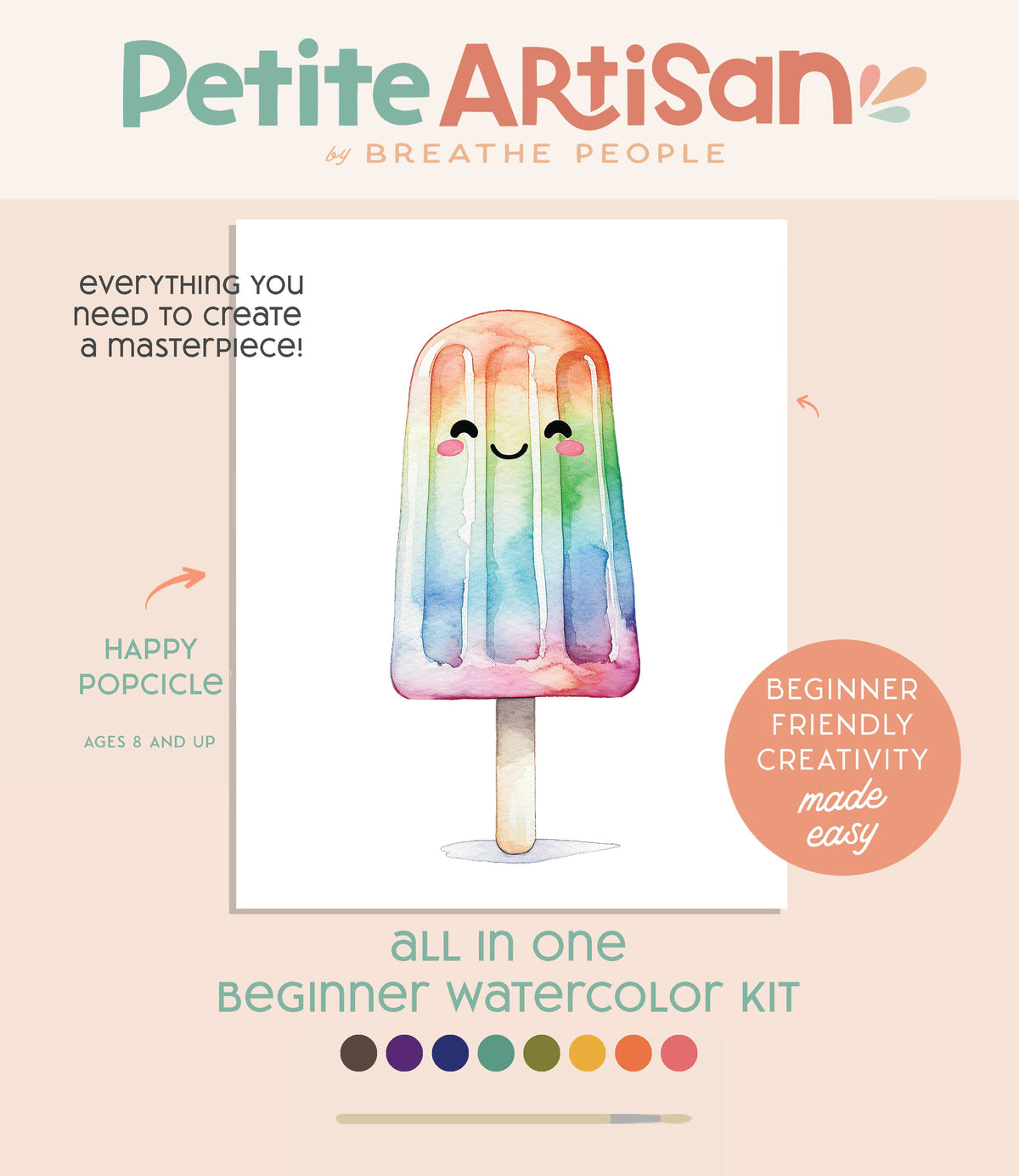 Kids' All-In-One Watercolor Paint Set - Happy Popsicle