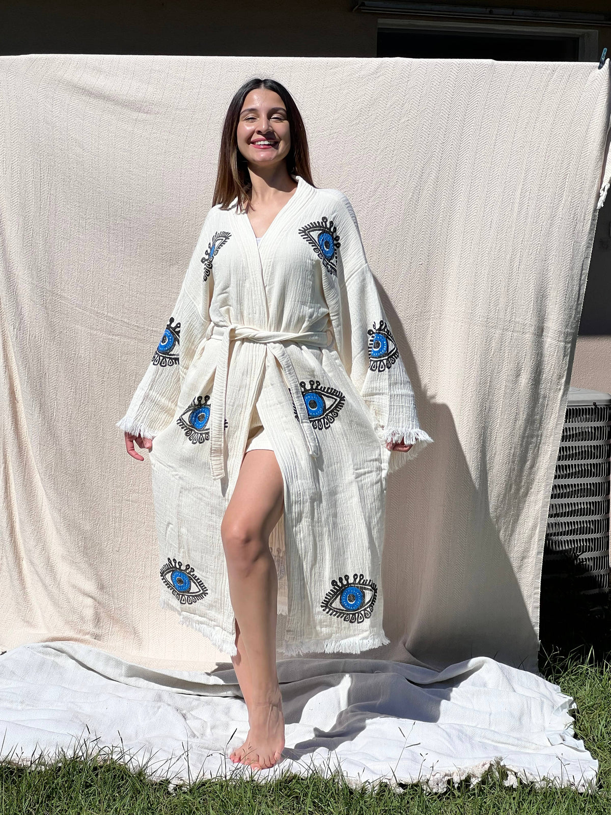 Awake Eye Kimono Robe, Dressing Gown