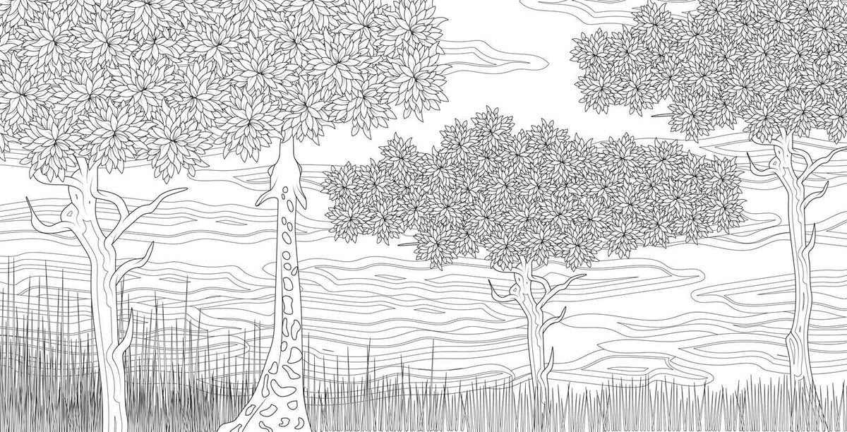 Splendor of Trees Coloring Book by
