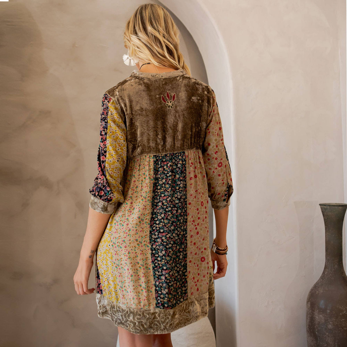Chic Bohemian Stone-Washed Dress SIZE: XS TO 3X
