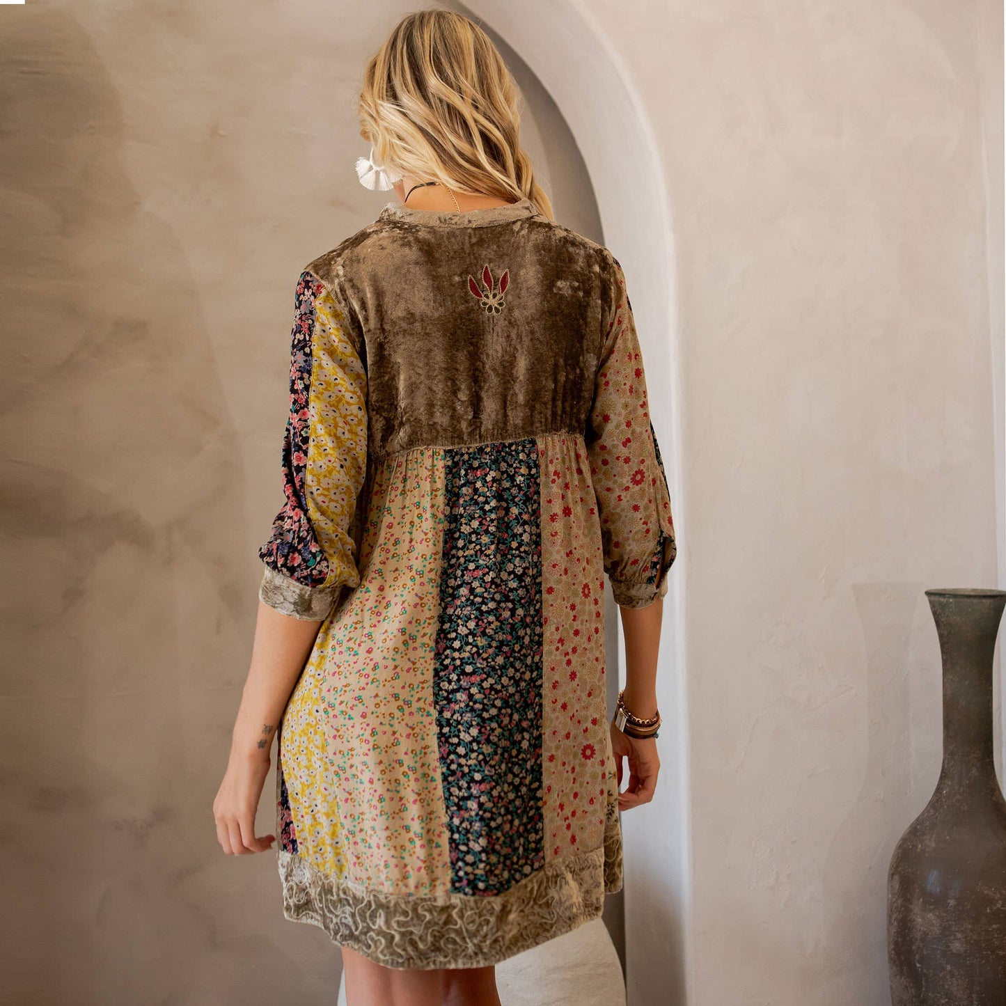 Chic Bohemian Stone-Washed Dress SIZE: XS TO 3X