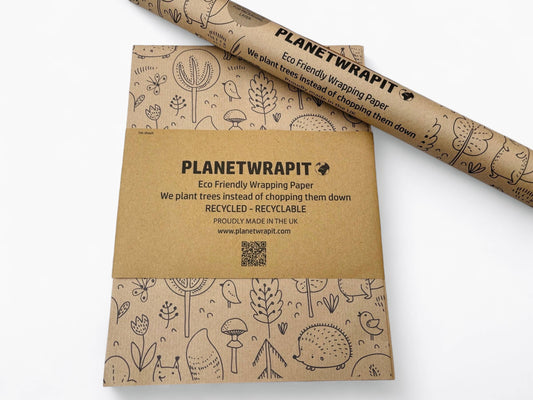 Forest Animals Recycled Kraft Wrapping Paper Gift Wrap