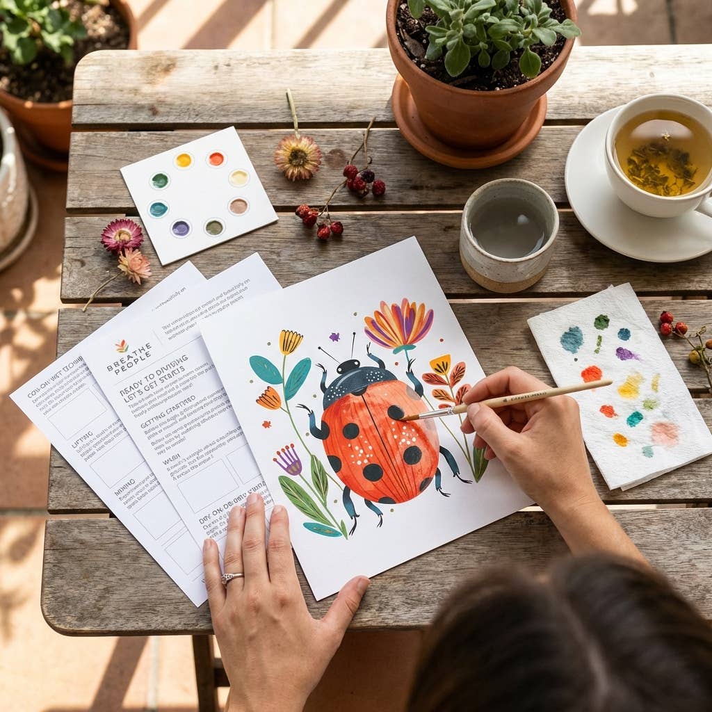 All-In-One Beginner Watercolor Paint Set - Ladybug