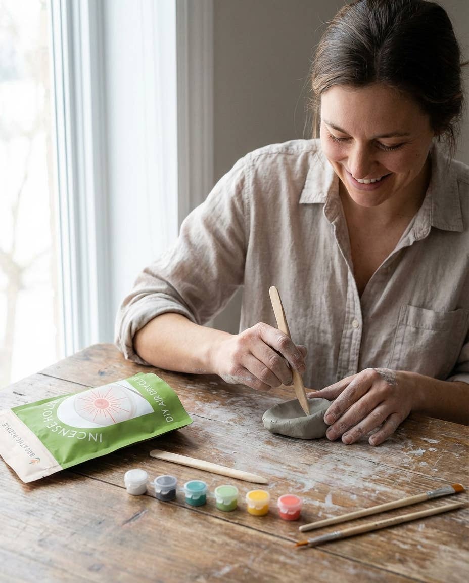 DIY Air Dry Clay Kit- Make Your Own Incense Holder