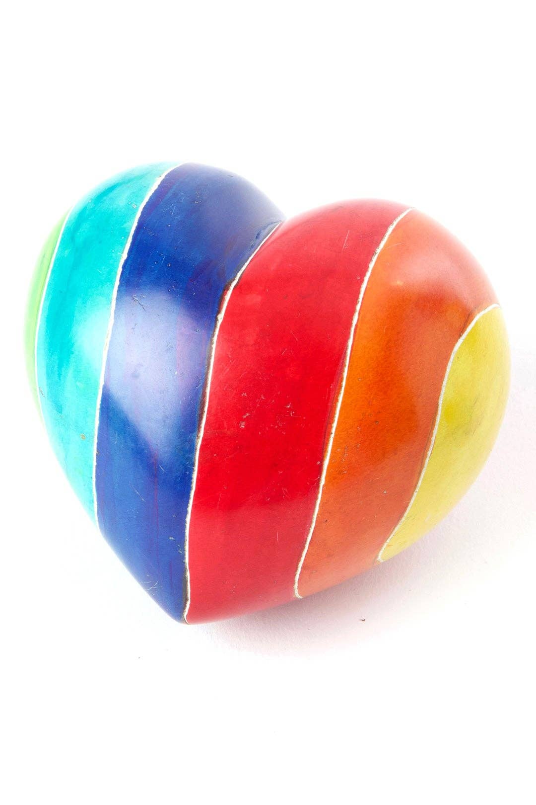 Kenyan Rainbow Soapstone Heart Keepsakes - Valentine's Day Gifts