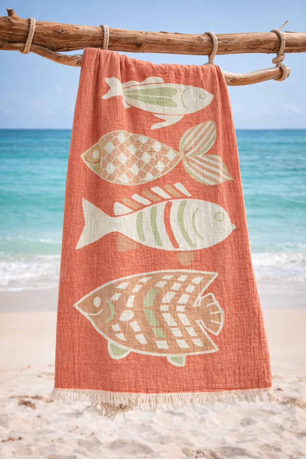 Harbor Fish Sand Repellent Beach Towel