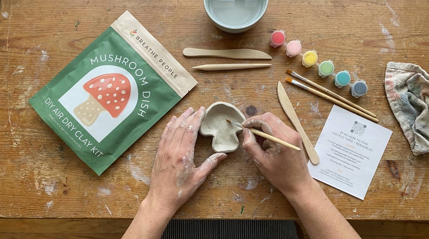 DIY Air Dry Clay Kit- Make Your Own Mushroom Dish
