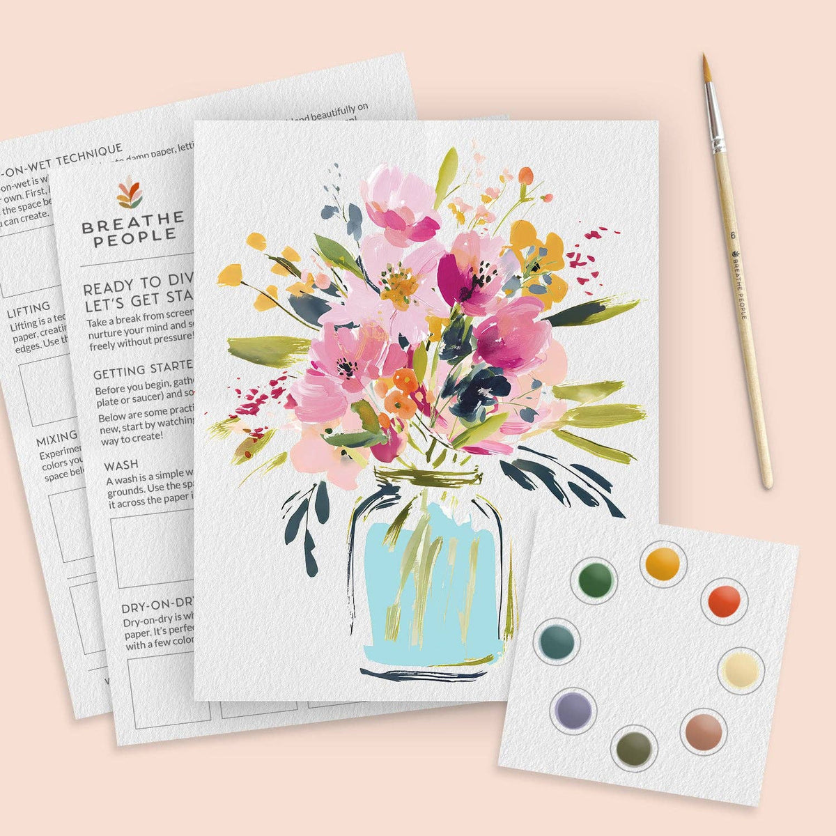 All-In-One Jar of Flowers Watercolor Kit