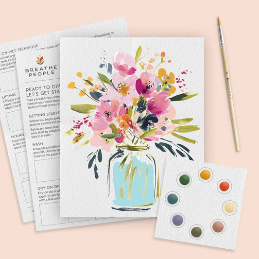 All-In-One Jar of Flowers Watercolor Kit