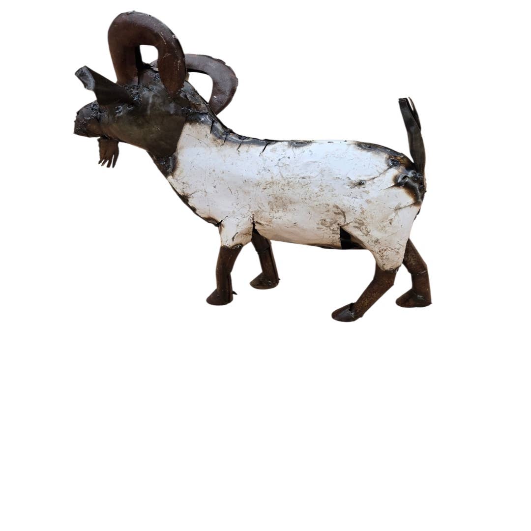 METAL WHITE  LARGE GOAT