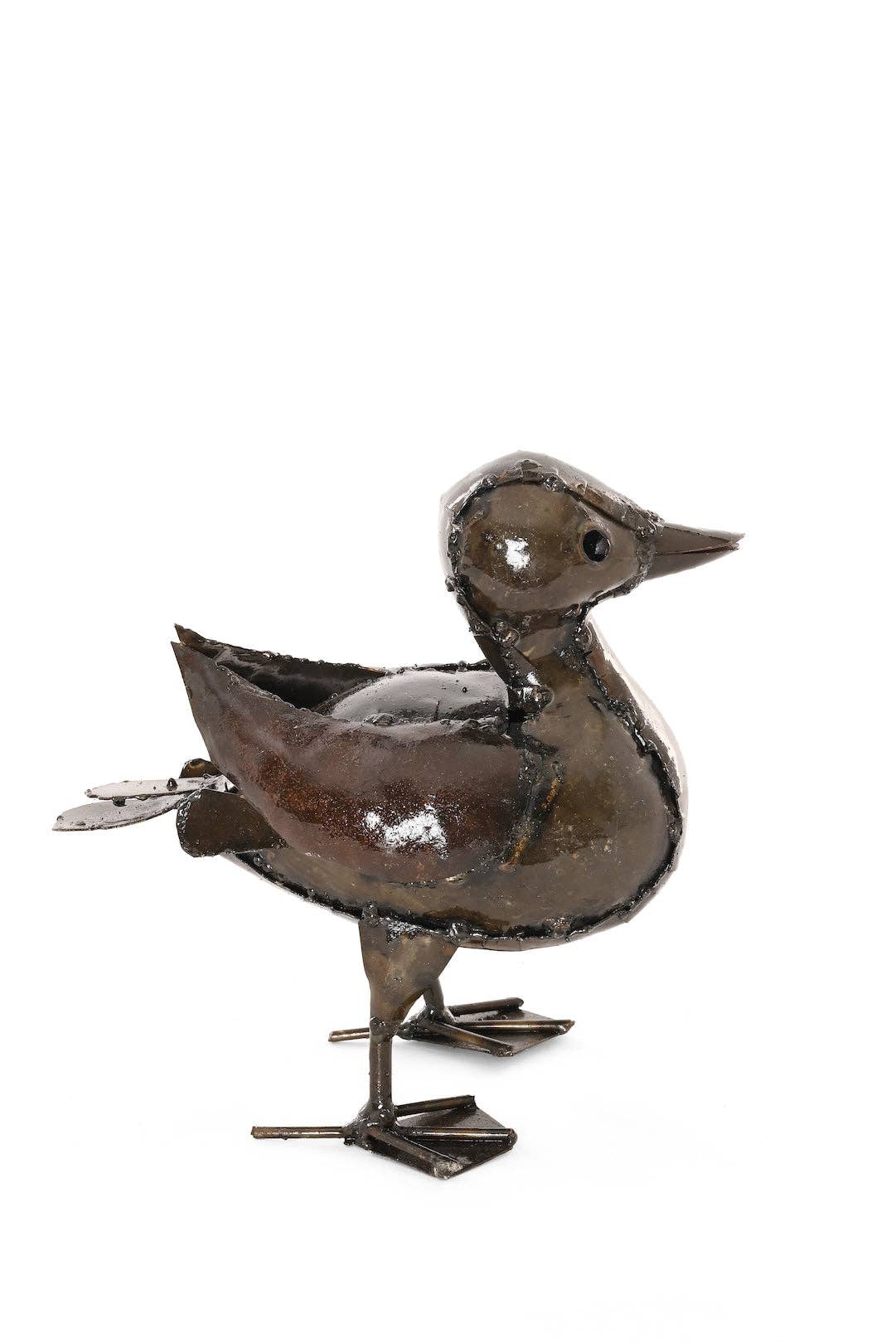 Recycled Metal Standing Baby Gosling