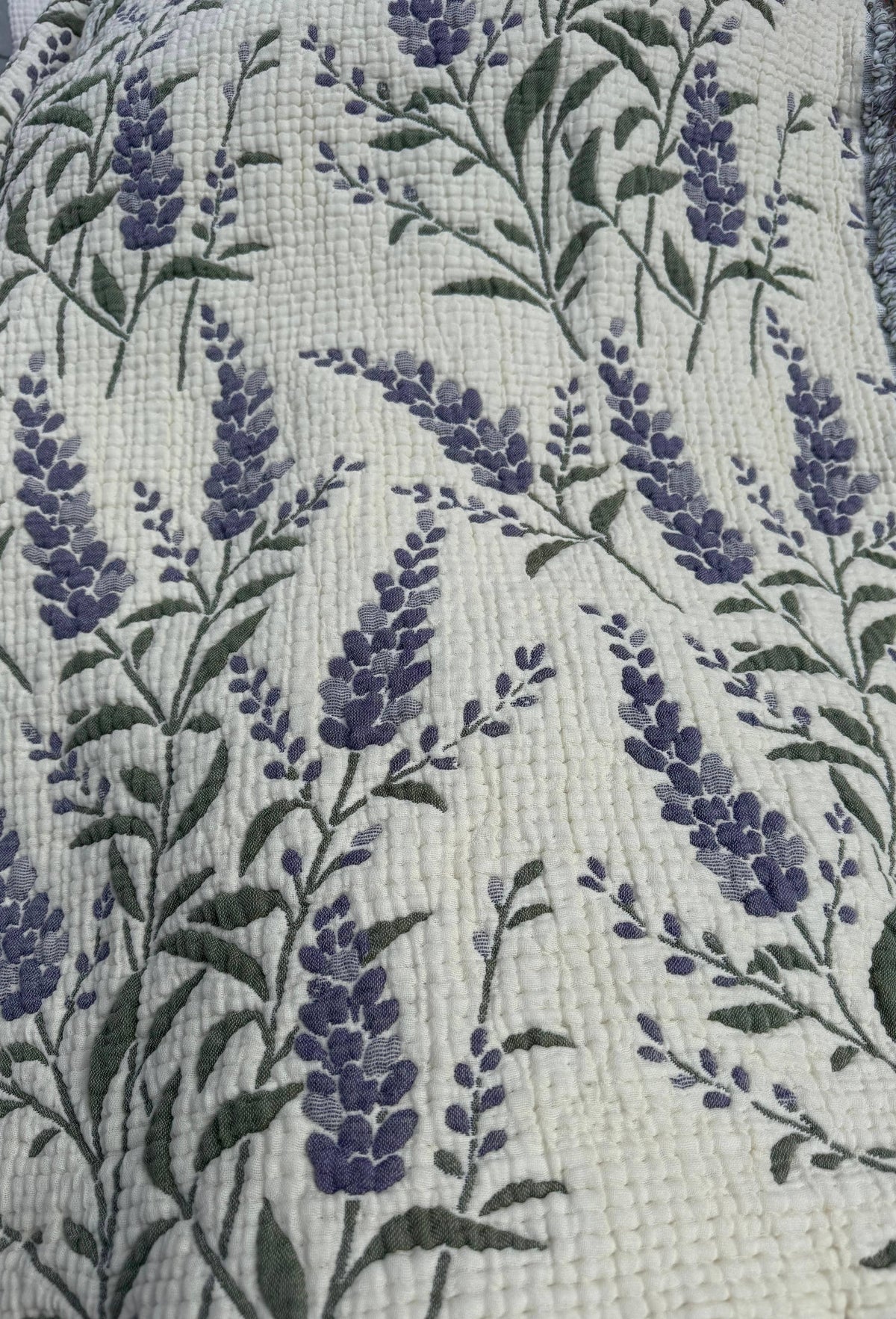 7-Layer Cotton Muslin Quilted Blanket - Lavender Field