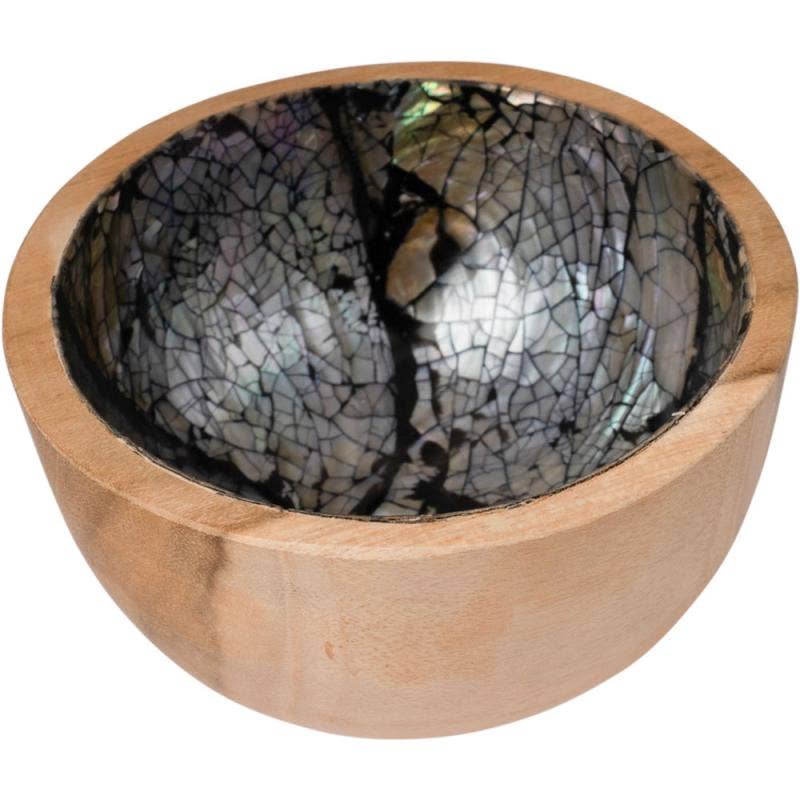 TEAK BOWL WITH BLACK SHELL