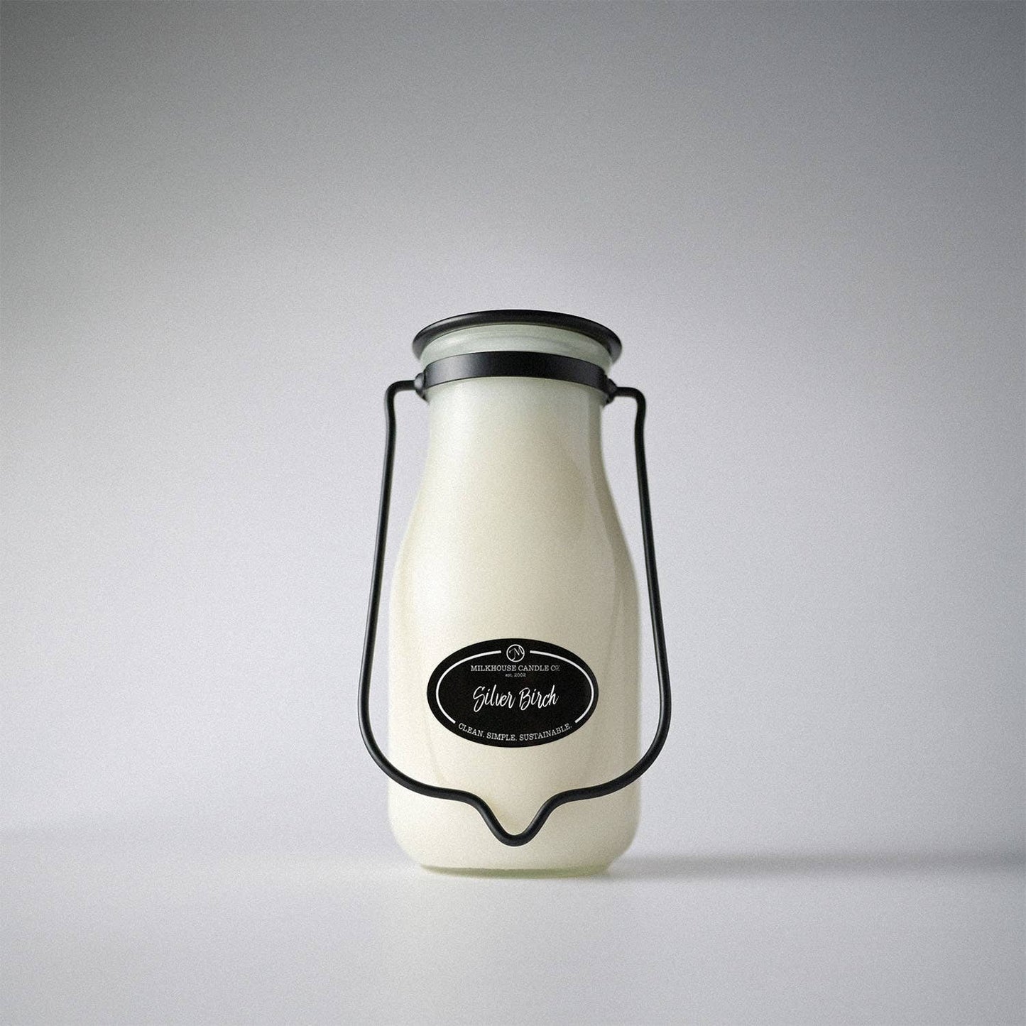 14 oz Milkbottle Candle: Silver Birch