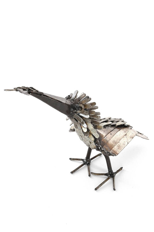 Kingfisher with Fish Recycled Metal Sculpture