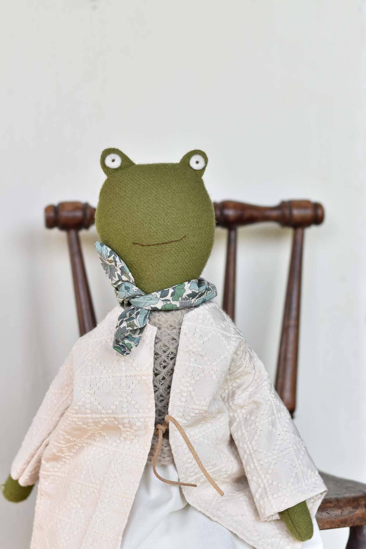 Fern the Frog doll- Oat Sweater with Morning Skirt and Orchard Coat **Limited Edition**