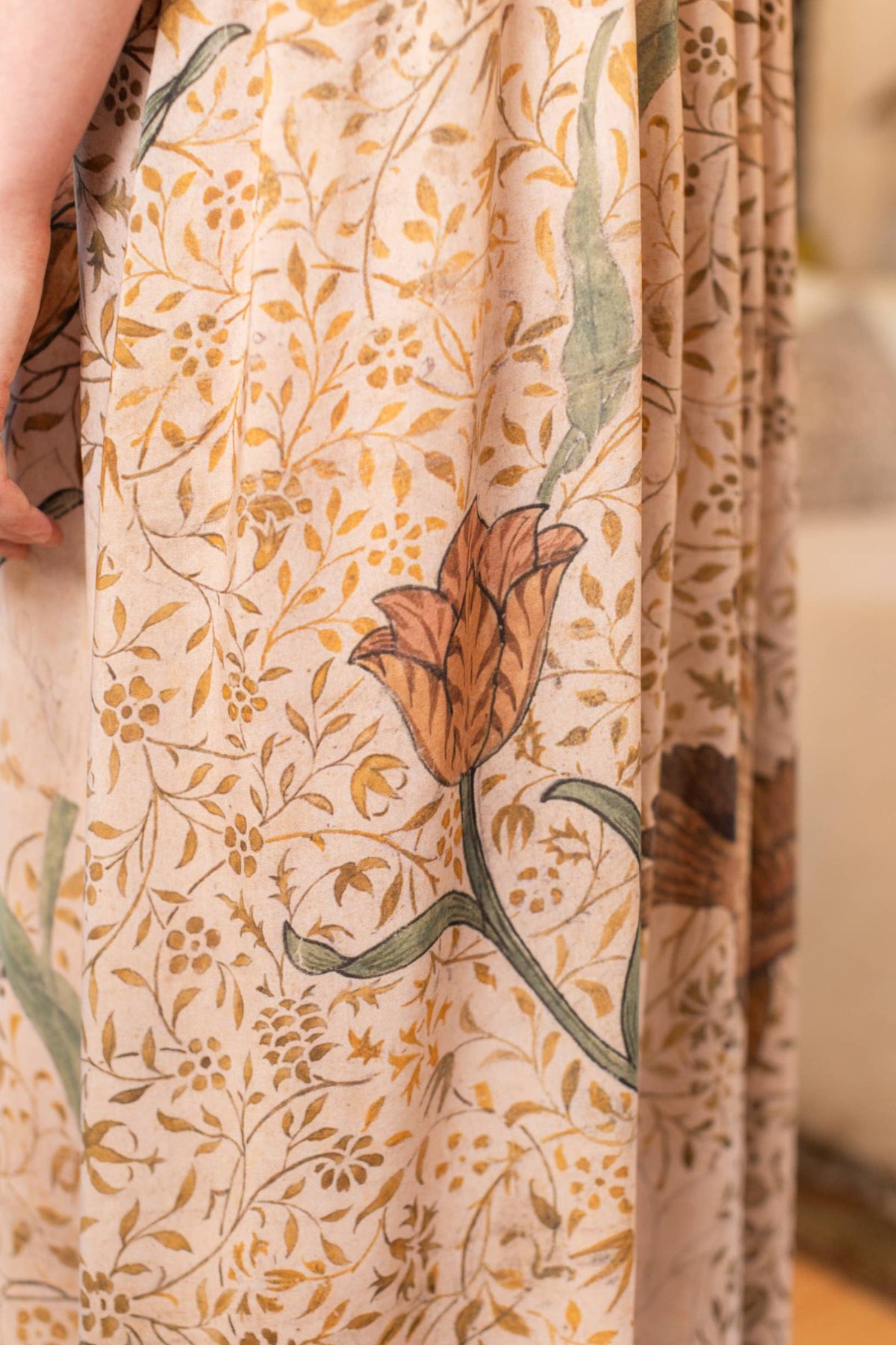 Folklore Bohéme Long Maxi Slip Dress w/ Bird of Peace Art