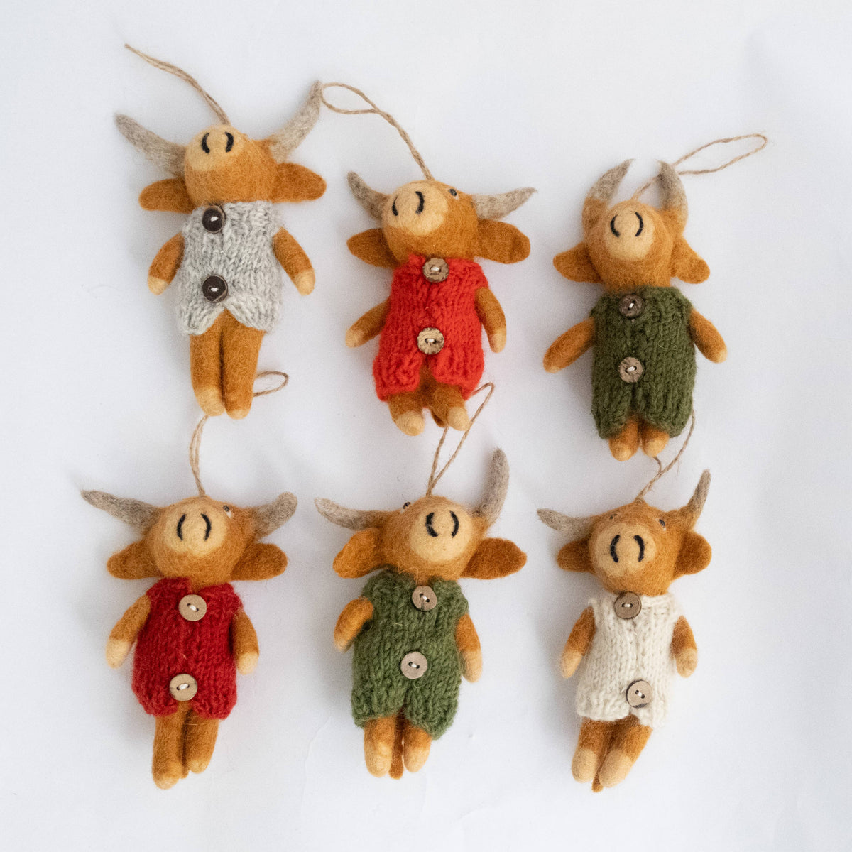 Ornament - Highland Cow in Knit Sweater