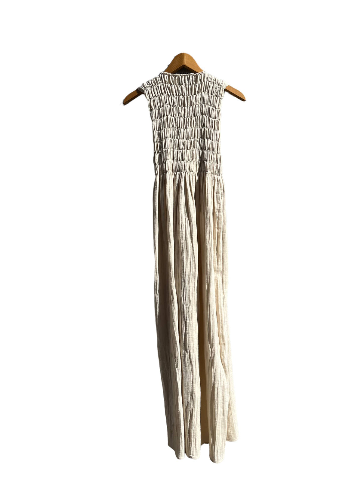 735 ALBER Gathered dress in organic cotton muslin