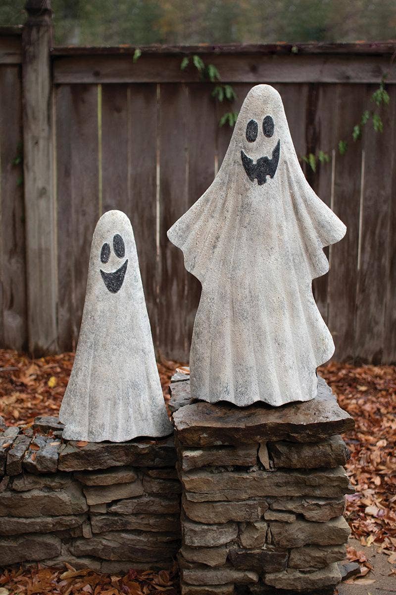 SET OF TWO PAINTED METAL GHOSTS