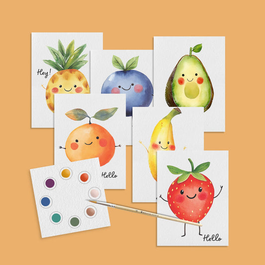 All in One Kids Watercolor Happy Fruits Fruits