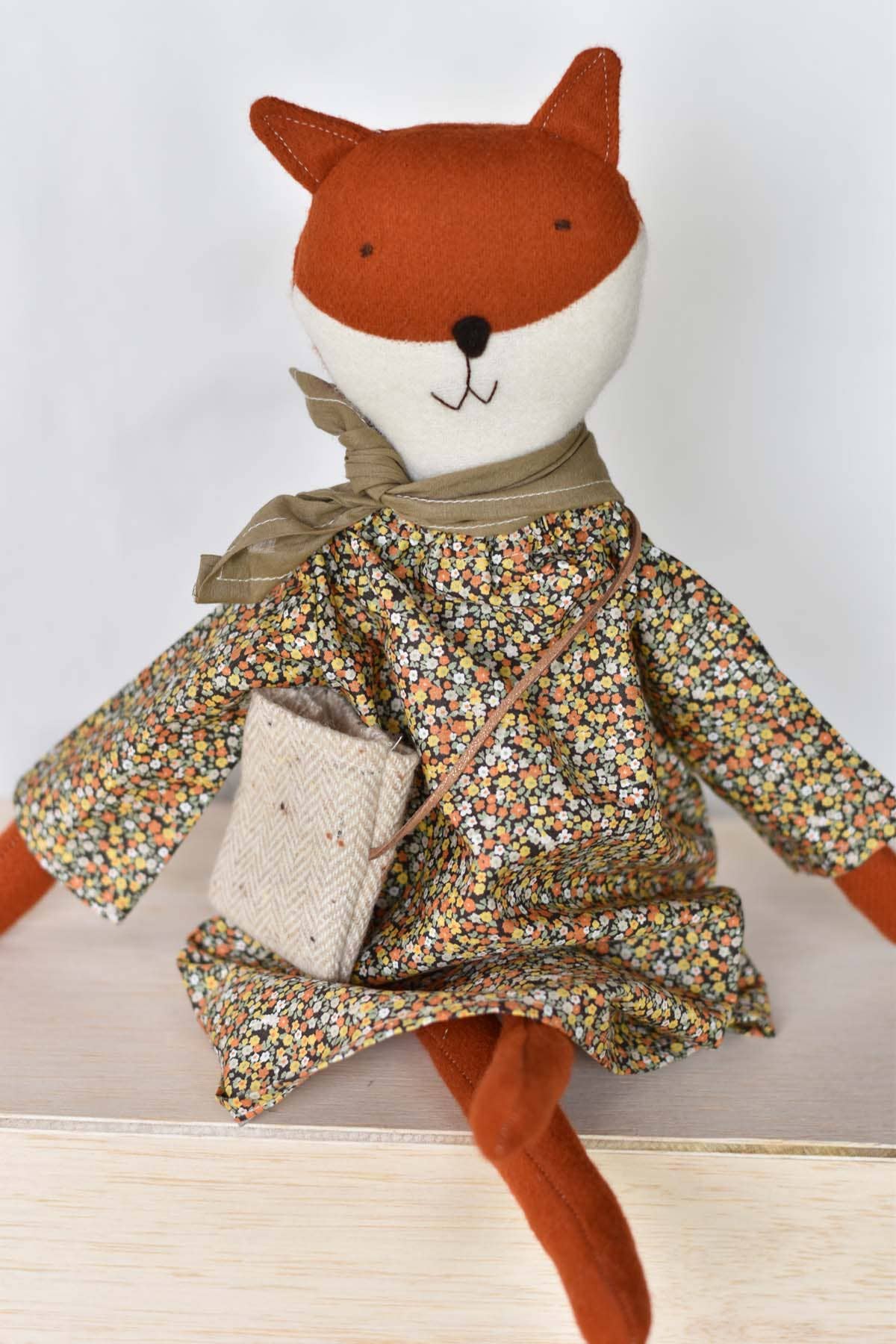 Florette the Fox doll - Vintage Floral Day Dress