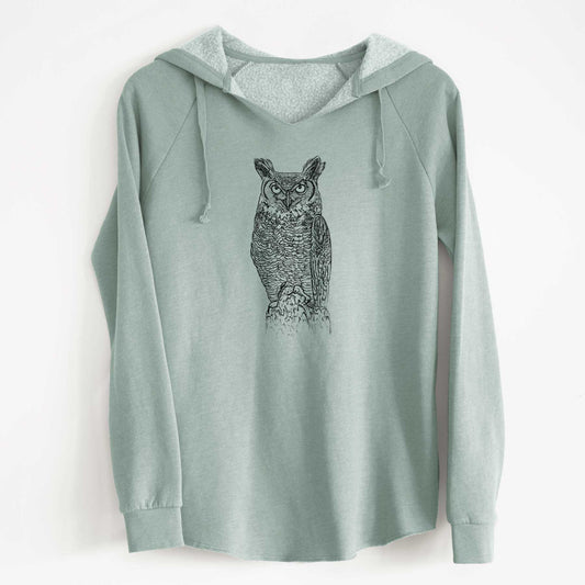 Great Horned Owl - Cali Wave Hooded Sweatshirt