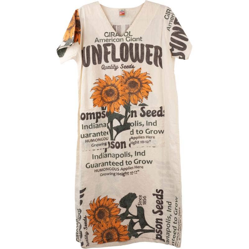 SUNFLOWER V-NECK LONG DRESS