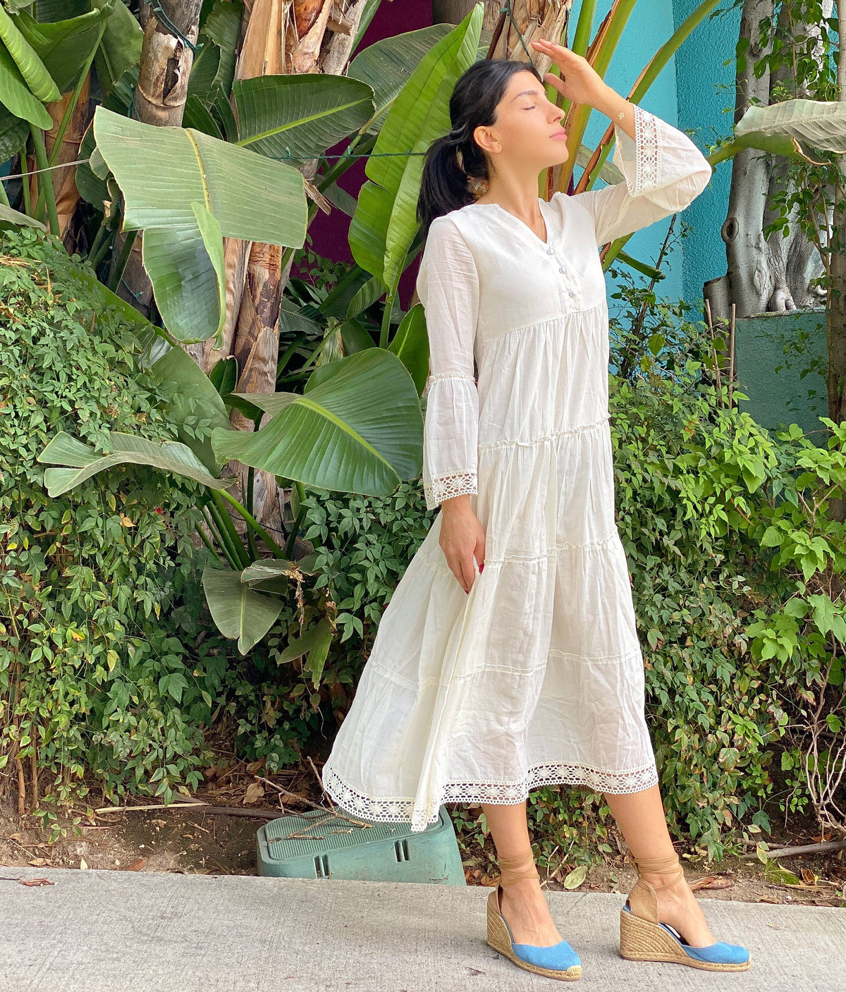 Mika Maxi Dress / Cotton Dress, Bohemian Dress, Cream Dress