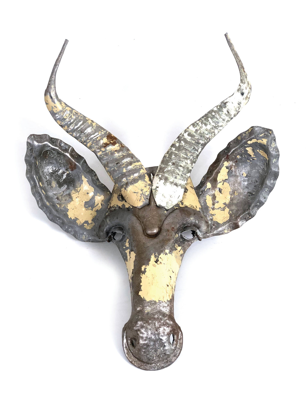 Springbok Animal Mask Recycled Metal Wall Art