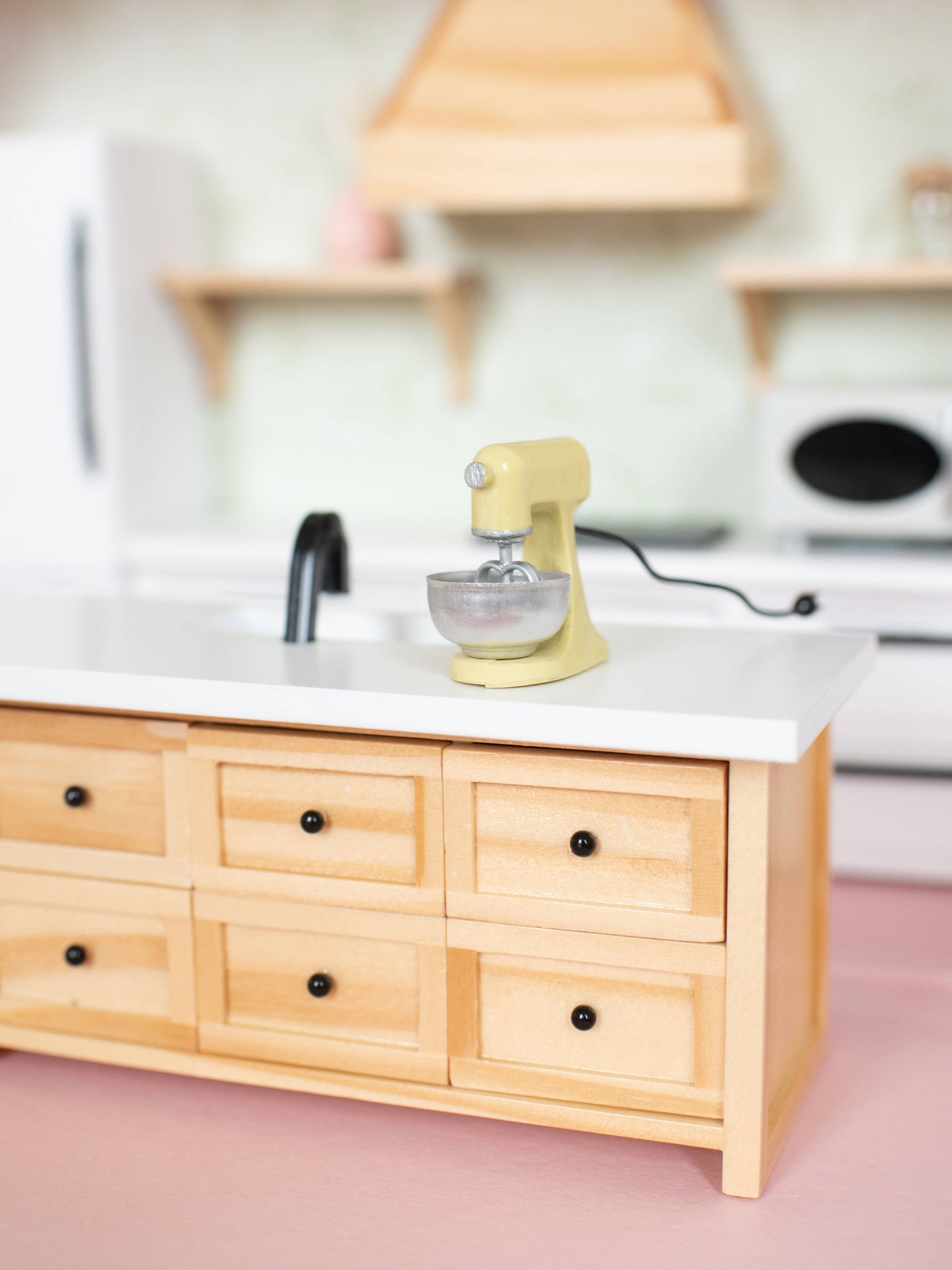 Dollhouse Kitchen Stand Mixer | Pink Yellow Blue Green