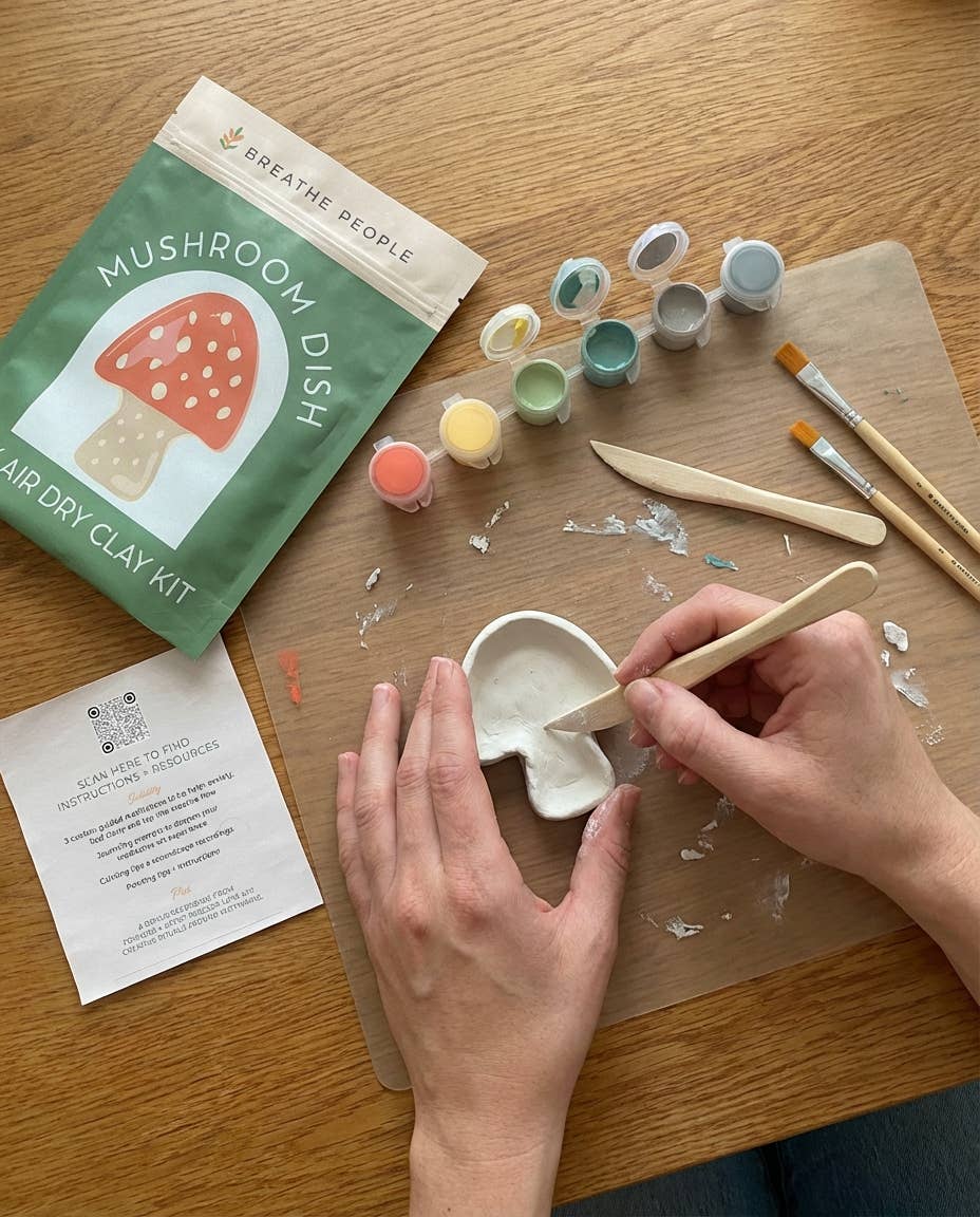 DIY Air Dry Clay Kit- Make Your Own Mushroom Dish