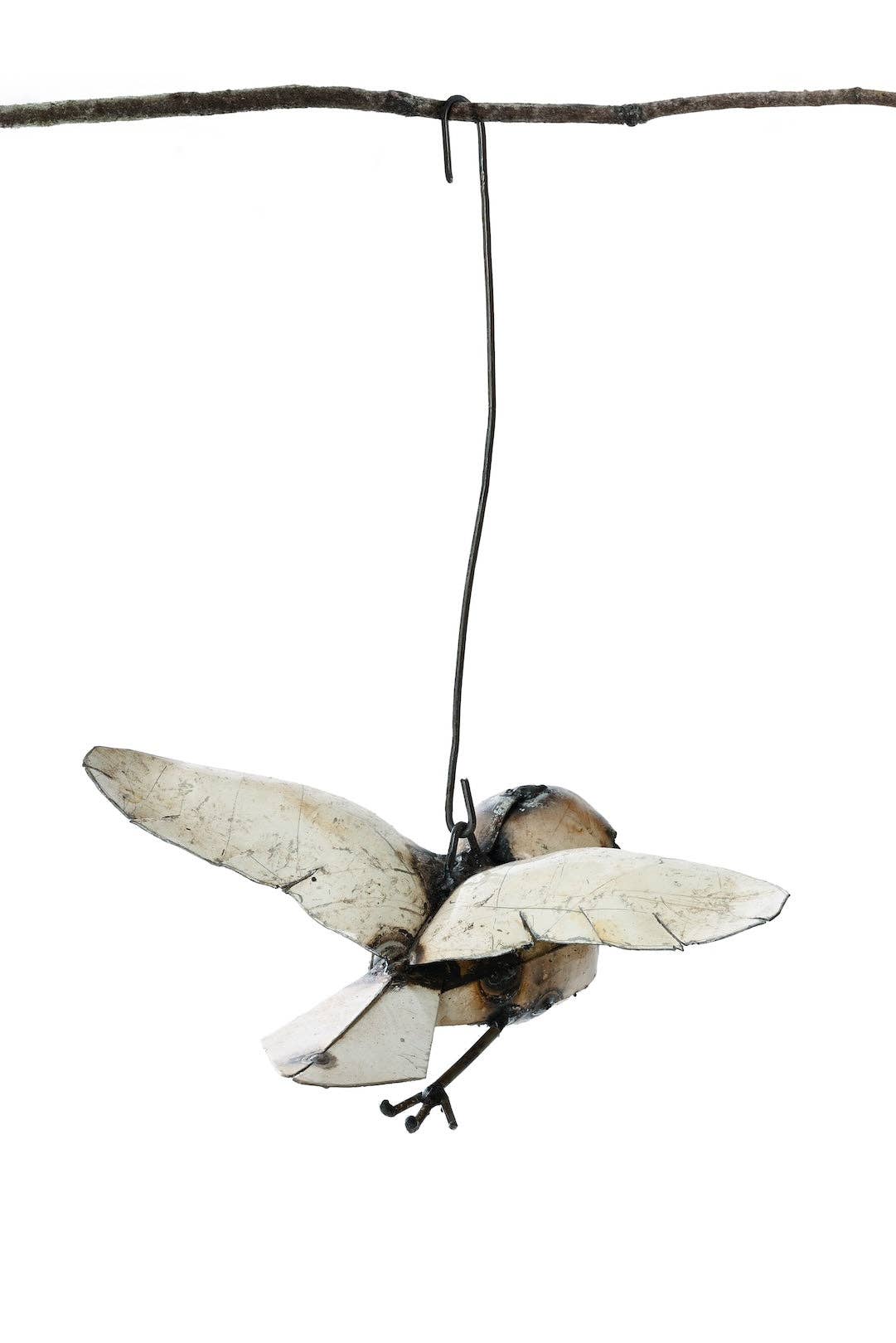 Flying owl Recycled Metal Hanging Sculpture
