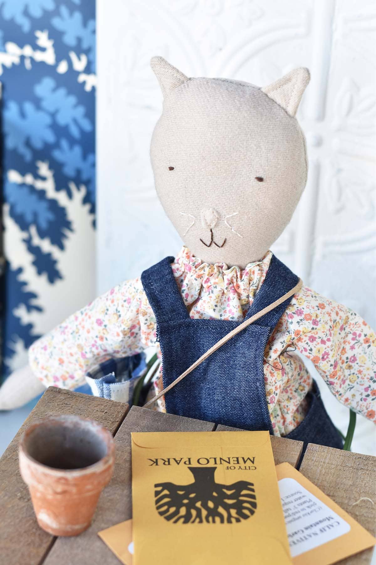 Mae the Barn Cat - Garden Floral top with Overalls