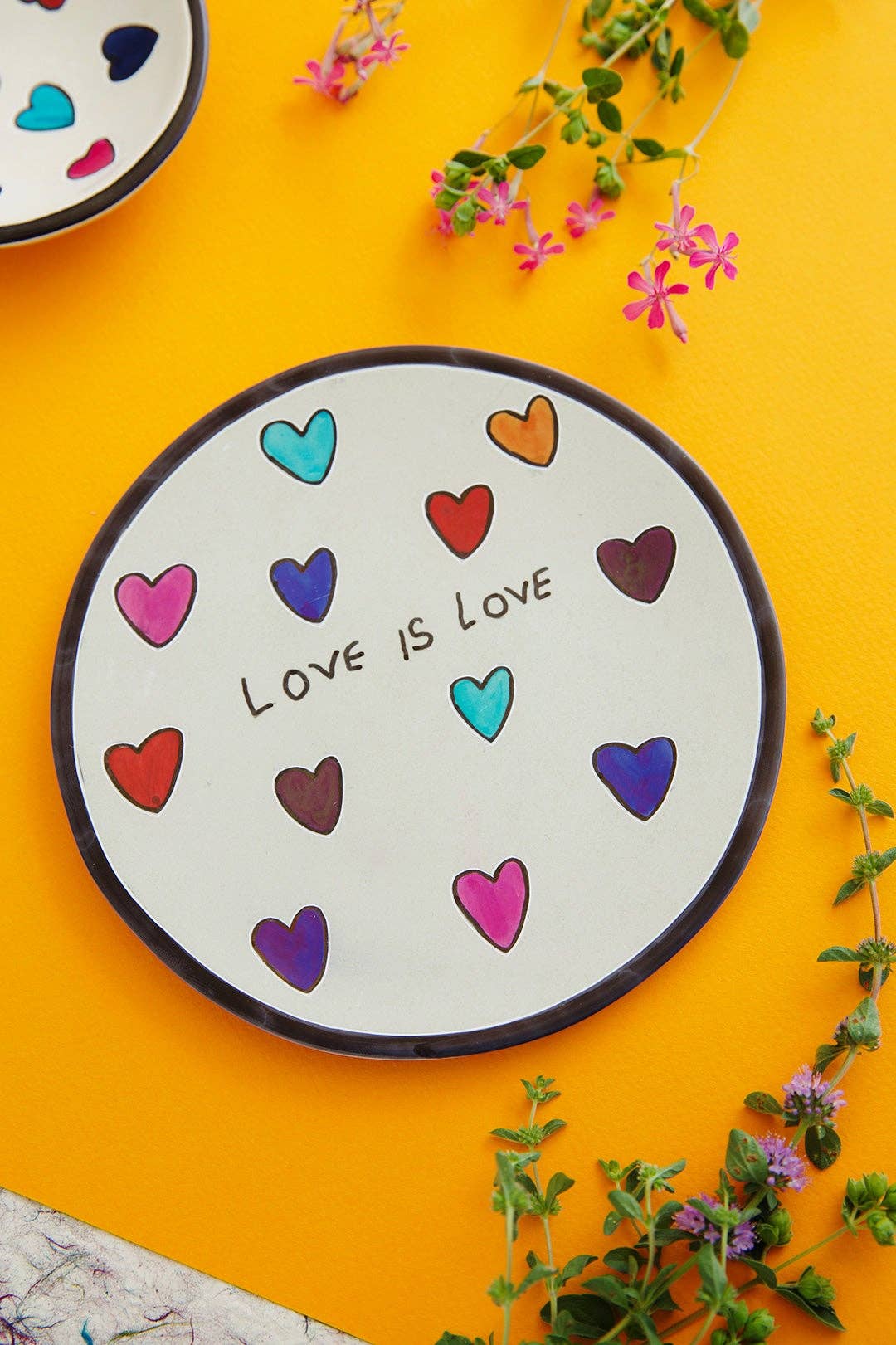 Kenyan Soapstone Love is Love Decorative Plate - Valentine's Day Gifts