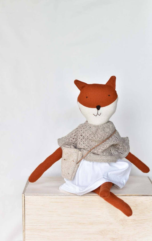Florette the Fox doll - French Knit Sweater with Morning Skirt