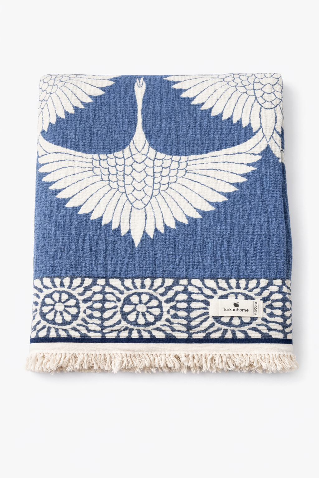 Crane Muslin Throw Blanket – Reversible Turkish Cotton