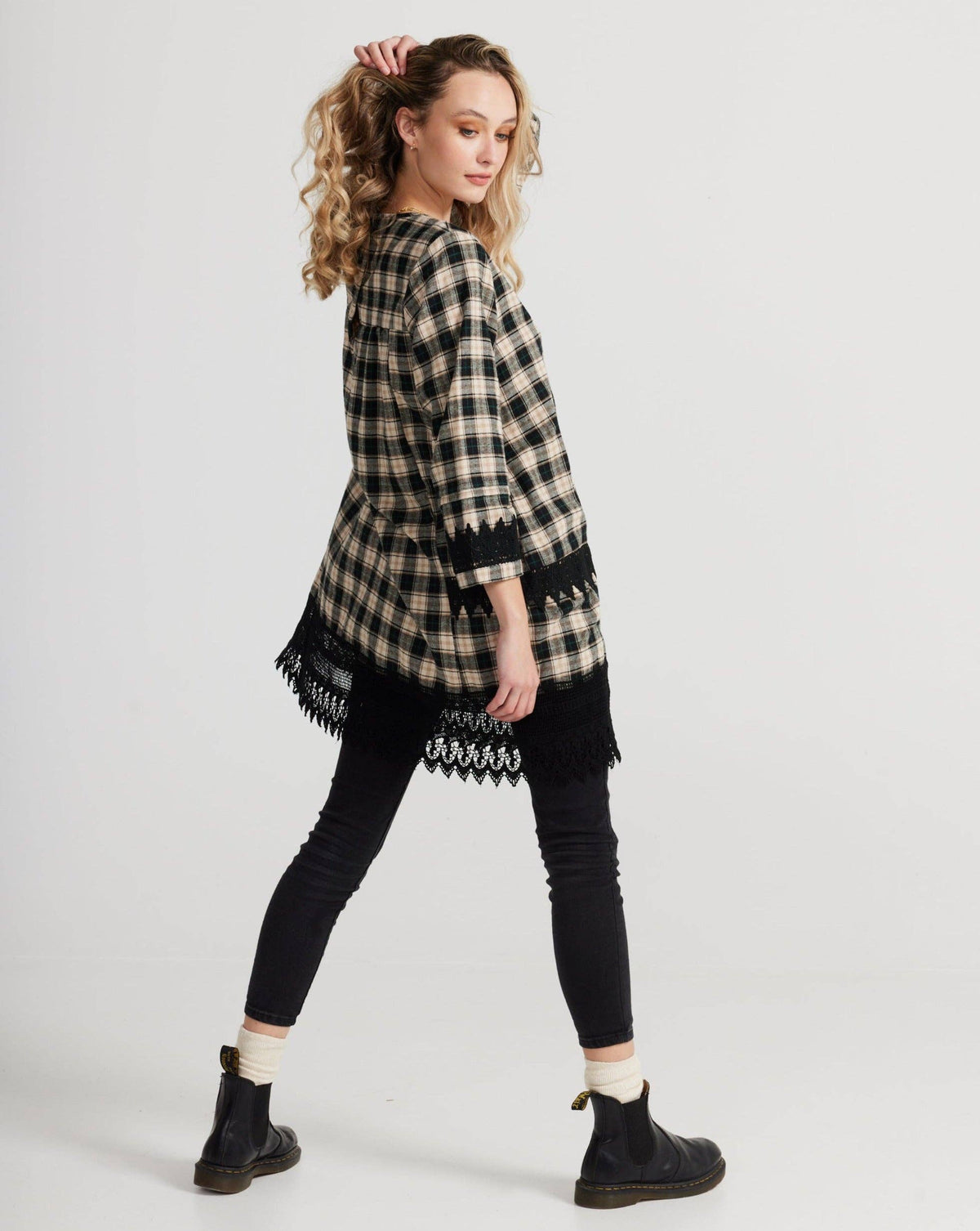 Isla Plaid dress. Black. SALE