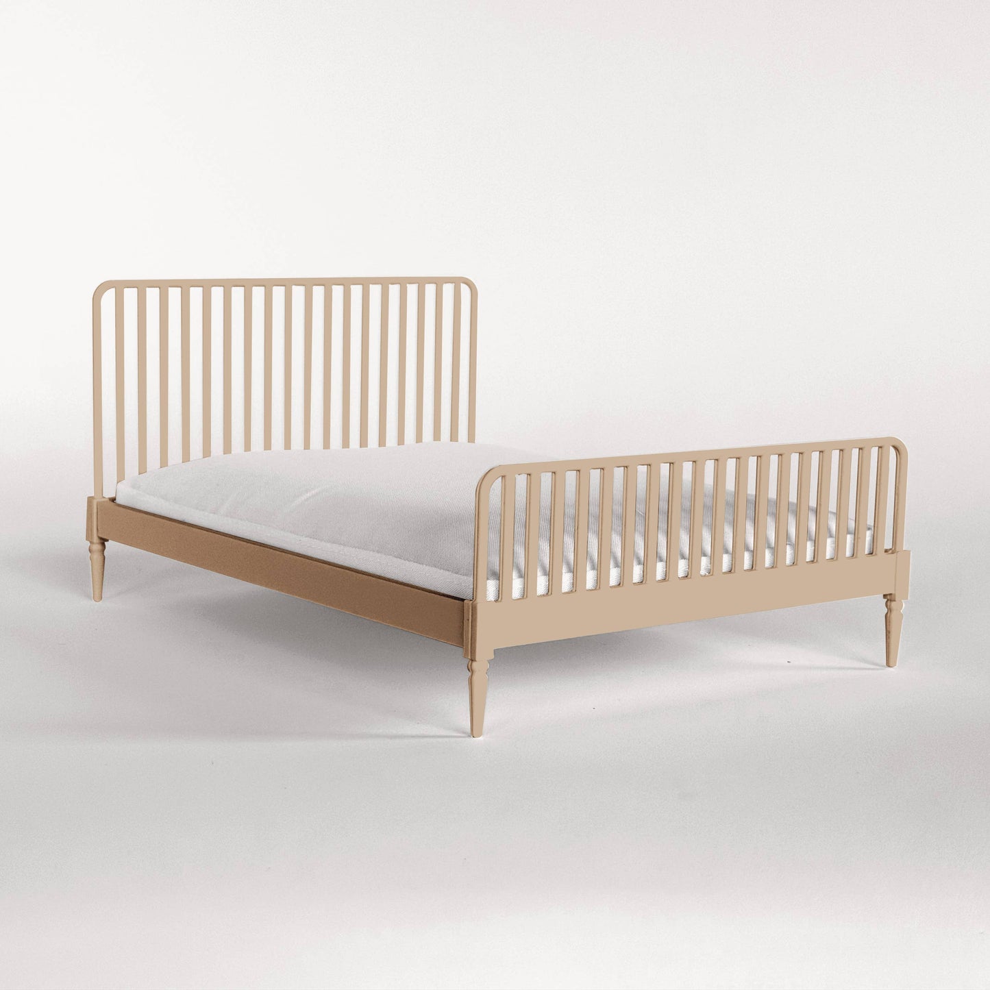 1:12 Scale Dollhouse Bed with Mattress, Twin or Queen