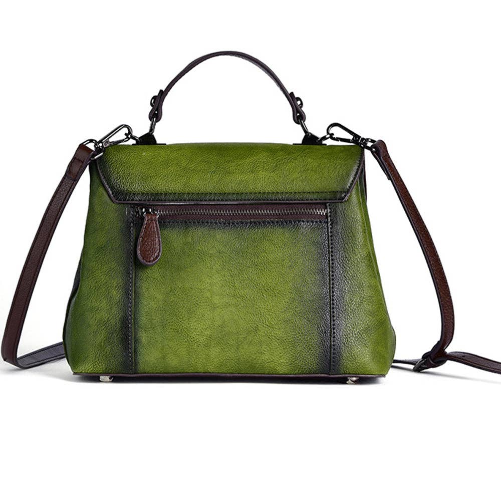 Solid Color Floral Embossed Messenger Bag