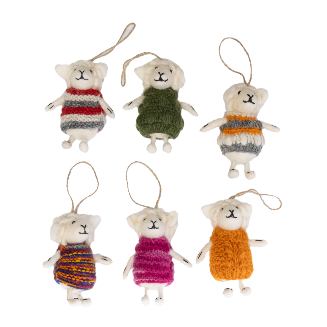 Ornament - Sheep with Knit Sweater